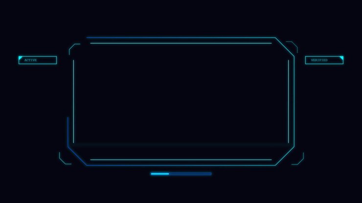 Futuristic Digital HUD Interface Frame with Loading Progress Bar