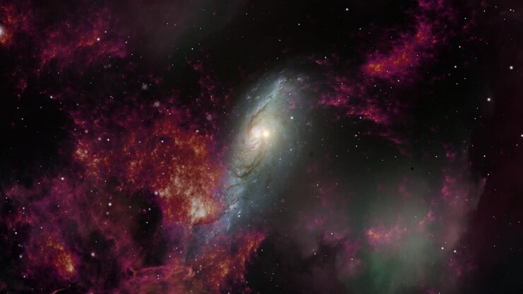 galaxien unter den nebeln im universum