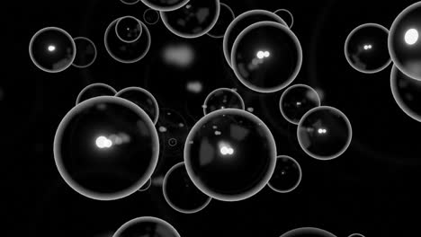 abstract glowing bubbles on a black background