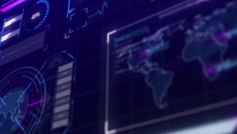 Animación-De-Diagramas-Y-Mapa-Mundial-Sobre-Procesamiento-De-Datos