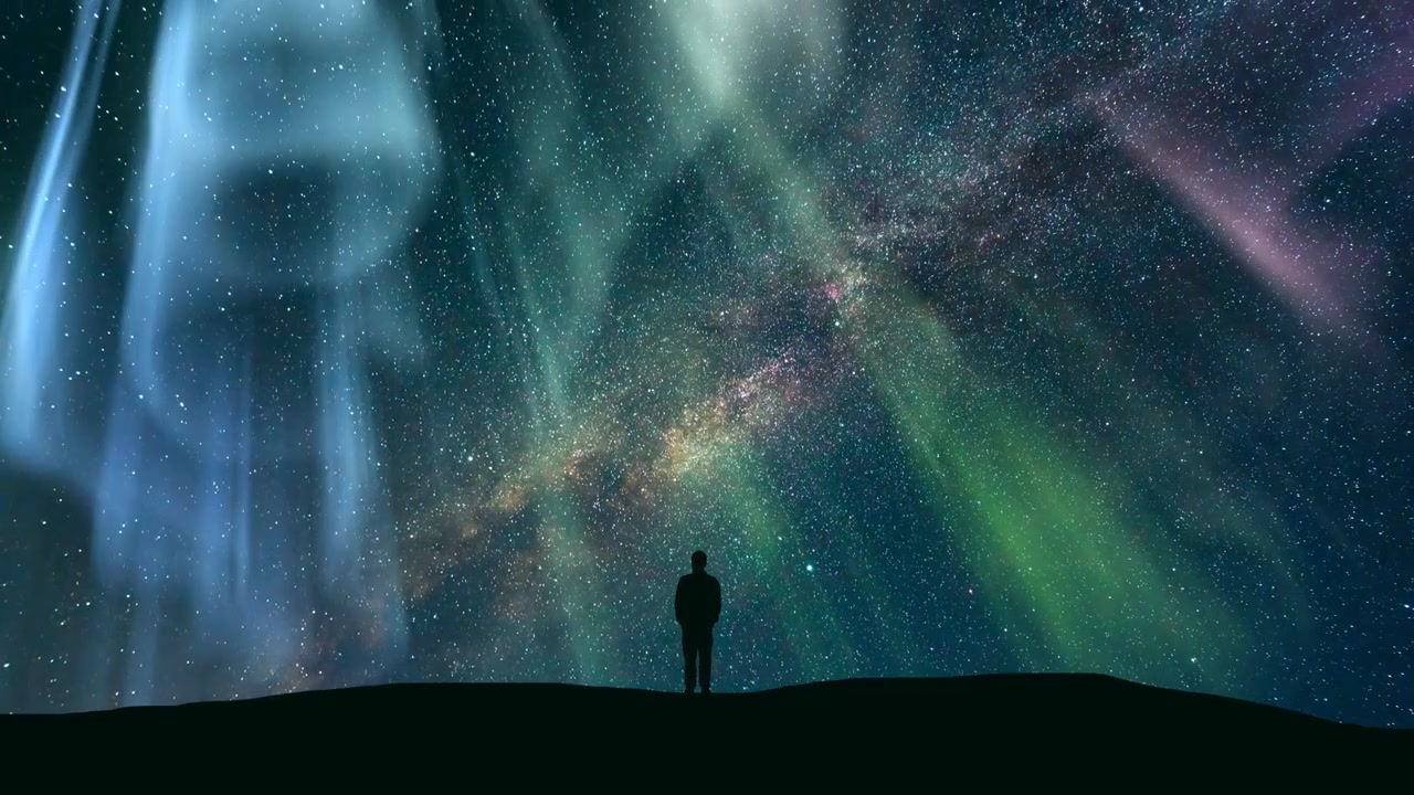 Northern light and the Milky way.