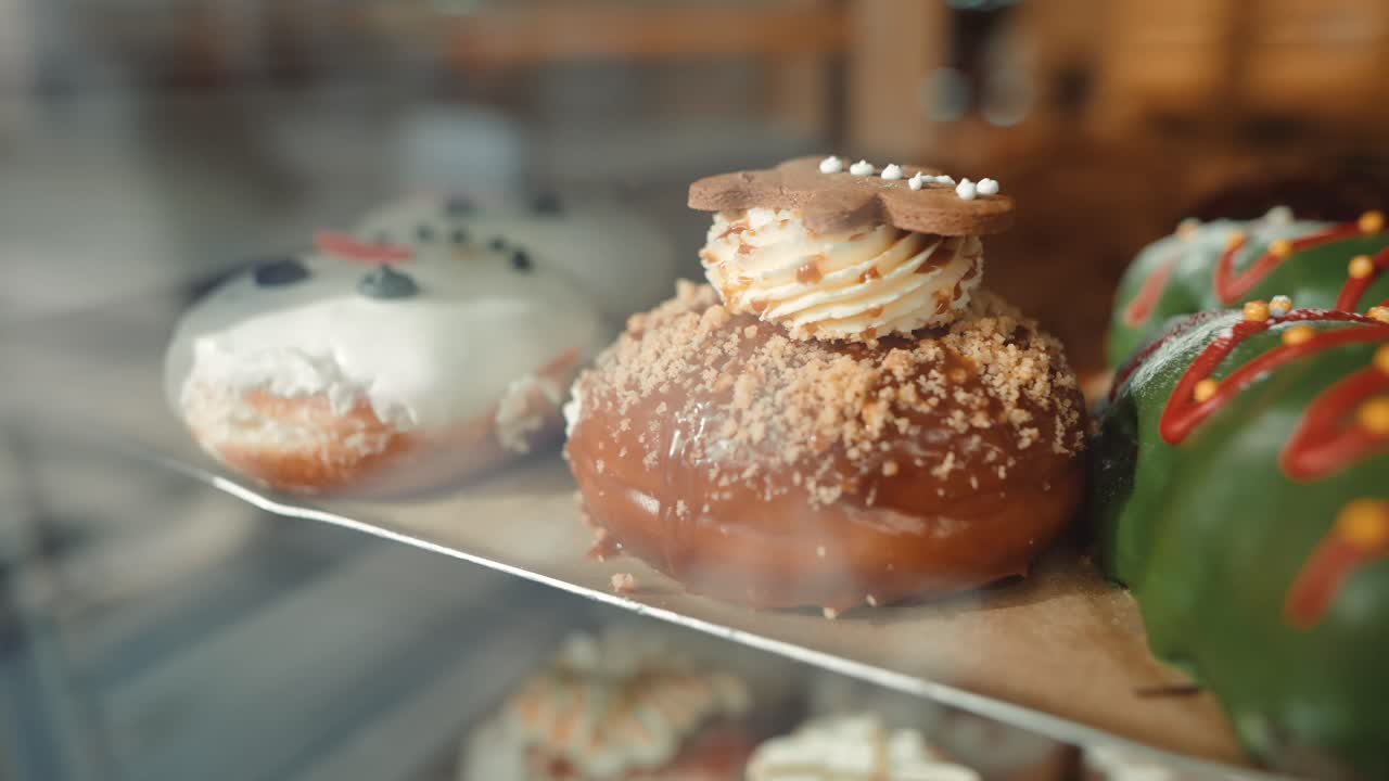 Assorted Donuts in a Display Case