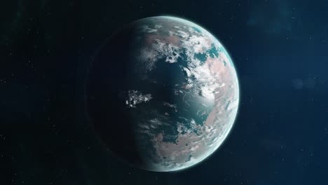 космический корабль, удаляющийся от далекой экзопланеты