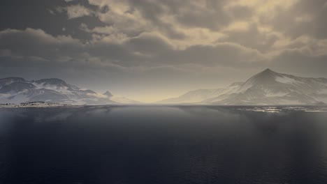 mountains covered with ice in antarctic landscape