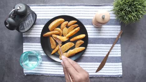 crispy potato wedges on a plate