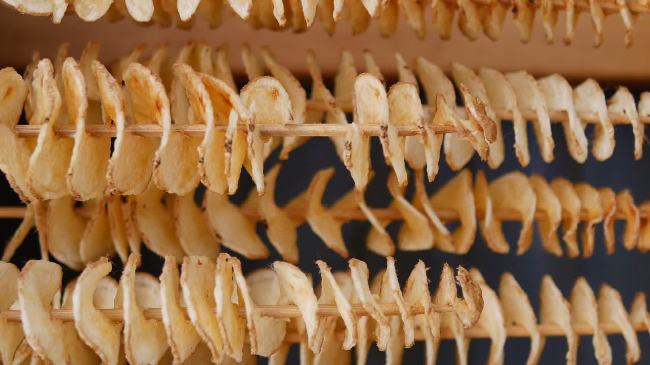 Crispy Spiral Potatoes on Skewers