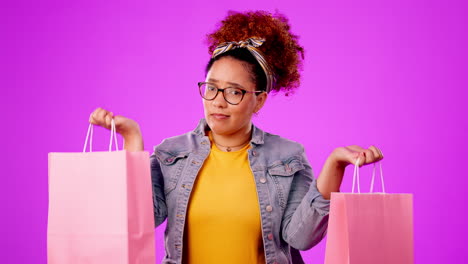 black woman, shopping bags