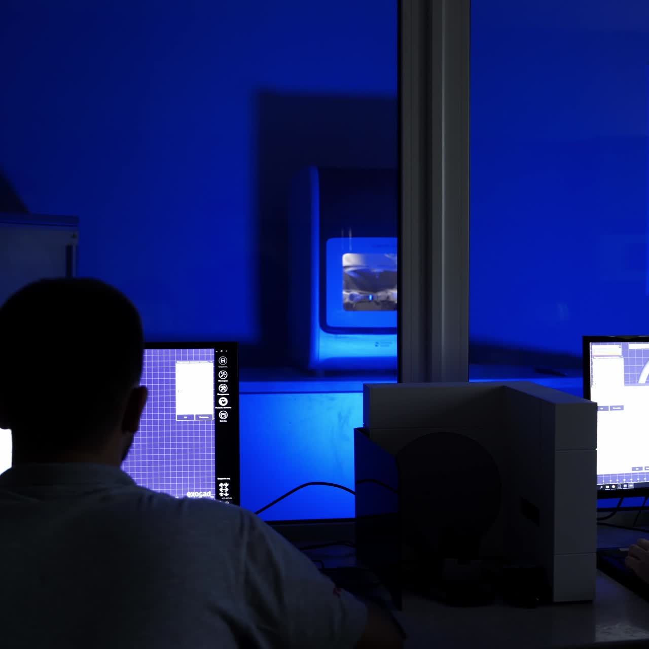 Dental technician working on tooth crown