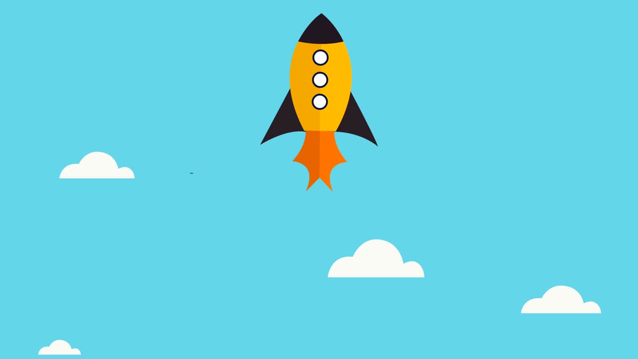 cohete volando hacia el espacio