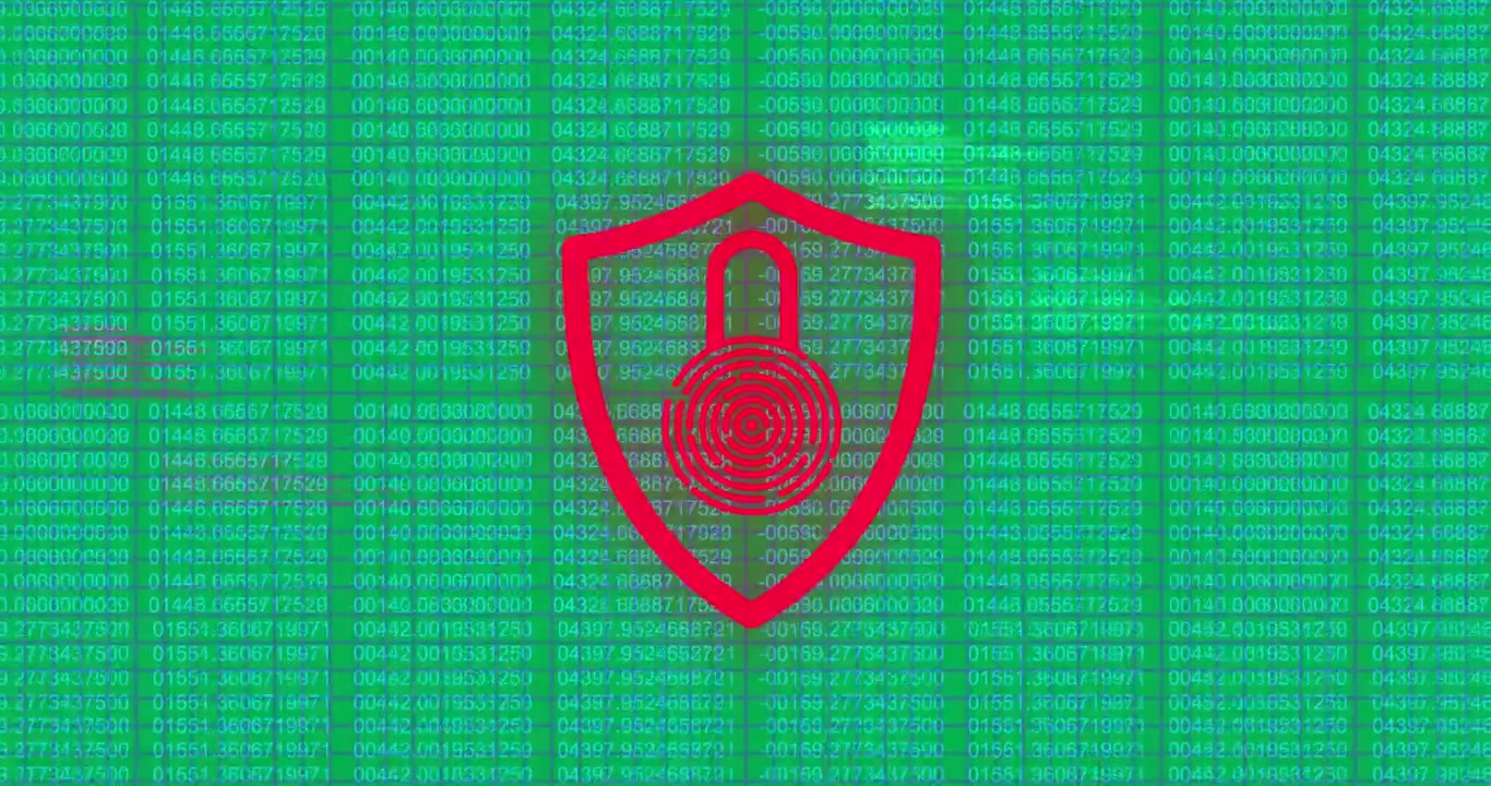 Animazione di un'icona digitale luminosa rossa e verde di lucchetto di sicurezza online