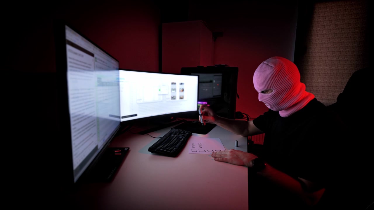 Anonym medarbejder strukturerer digital information ved siden af computerskærme