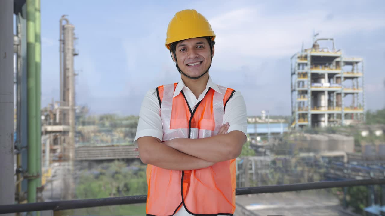 retrato del feliz arquitecto indio