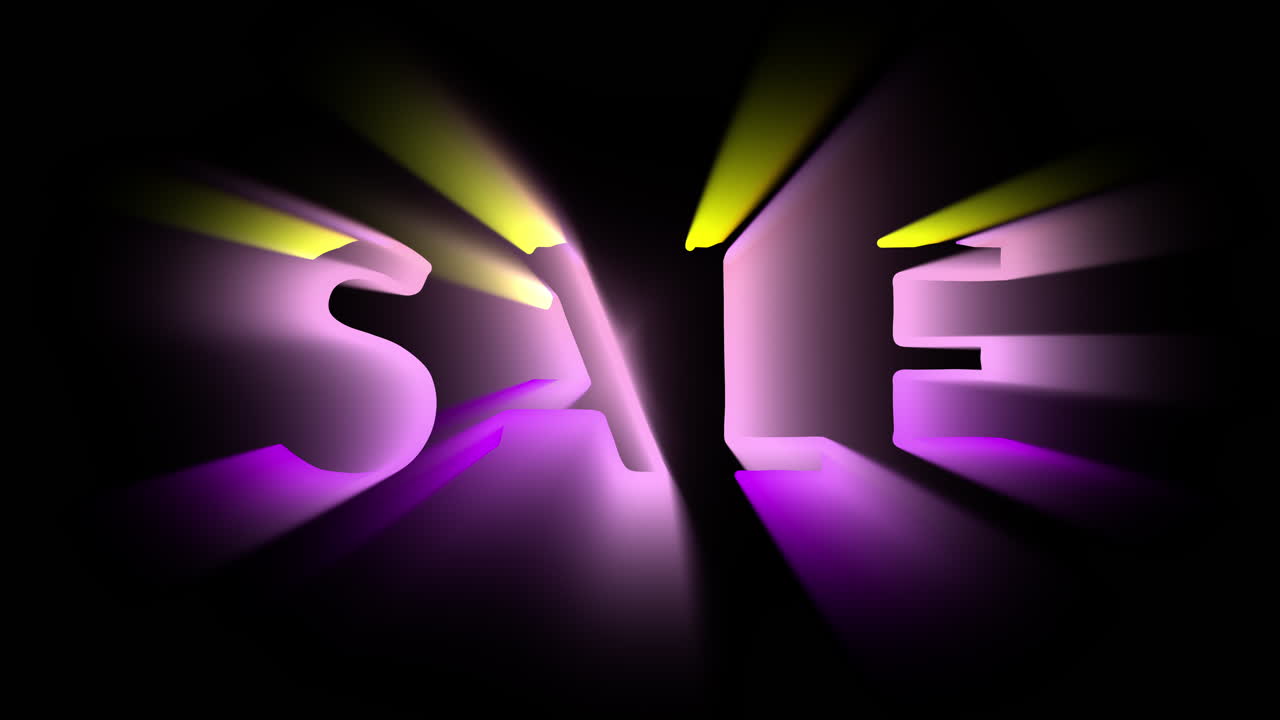 animación de signo de venta de reflector de bucle sin interrupción veinte segundos