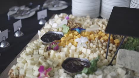 charcuterie board at wedding reception