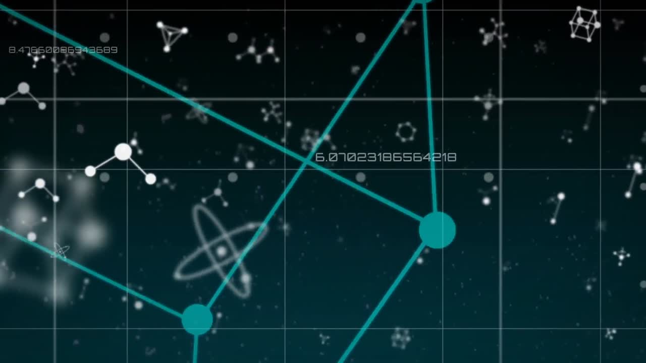 화면에서 분자의 애니메이션과 데이터 처리