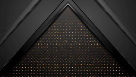 negro y dorado abstracto tecnología brillante fondo de movimiento