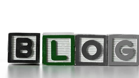 blocks spelling blog sliding along