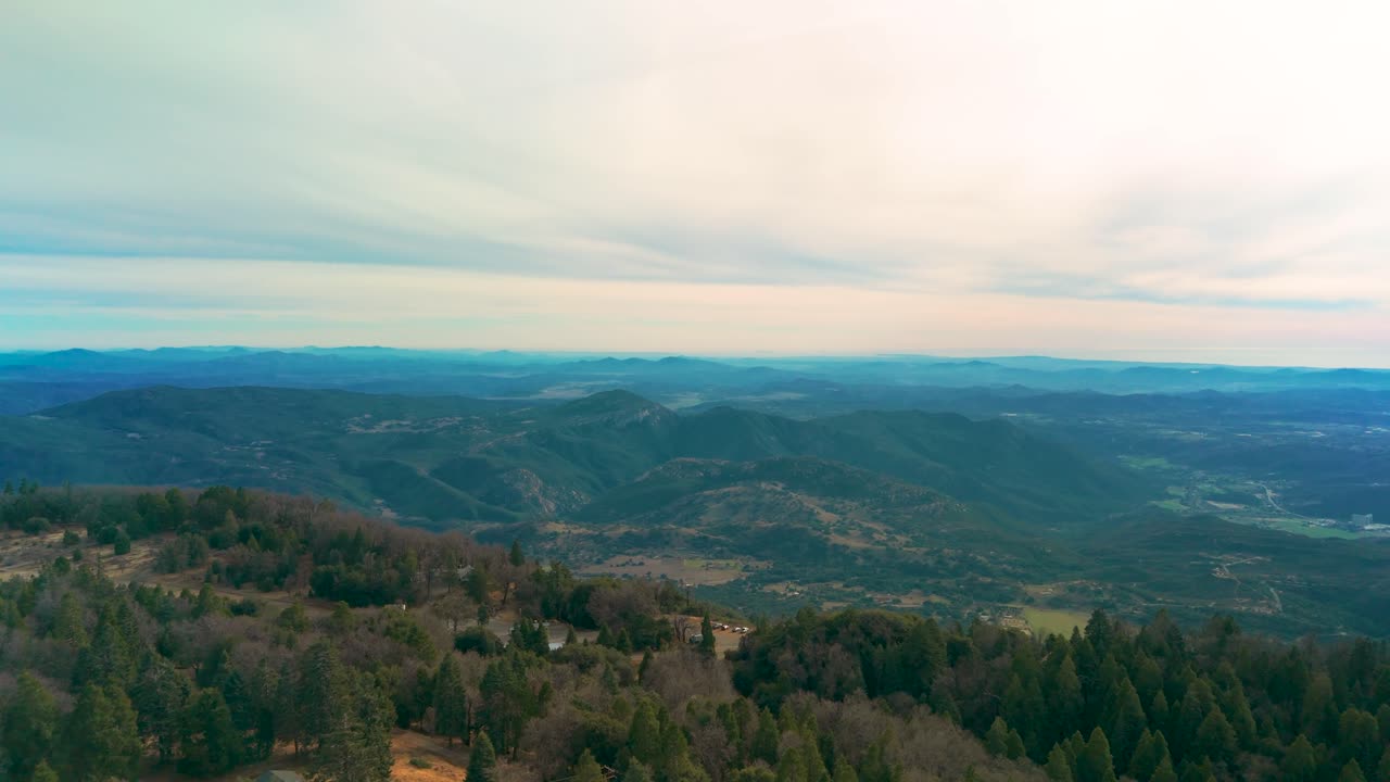Palomar Mountain Ridge In The Peninsular Ranges In Northern San Diego County, California, USA. Aerial Drone Shot