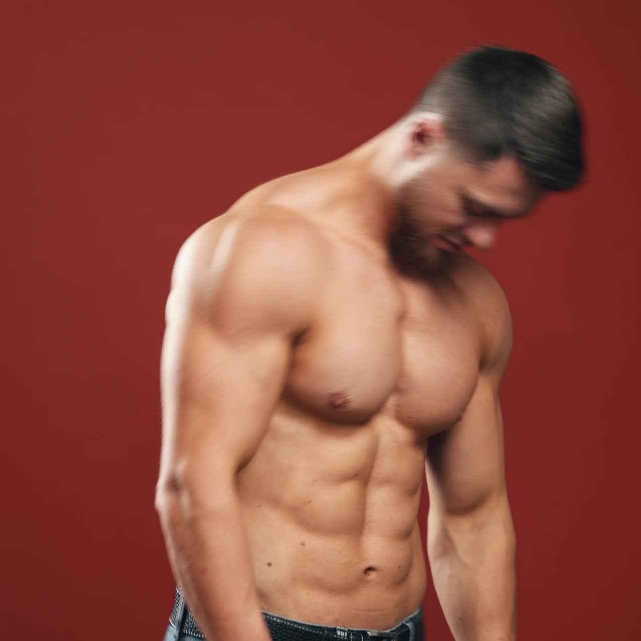 Male flexing his muscles