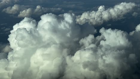 stunning aerial view of fluffy white clouds
