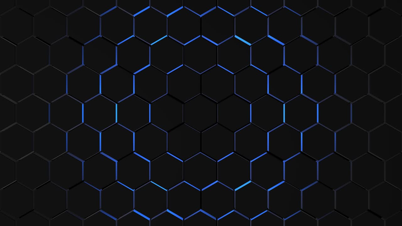fondo conceptual con hexágonos. fondo de animación de tecnología con patrón hexagonal. animación de bucle sin costuras