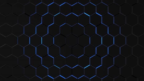 fondo conceptual con hexágonos. fondo de animación de tecnología con patrón hexagonal. animación de bucle sin costuras