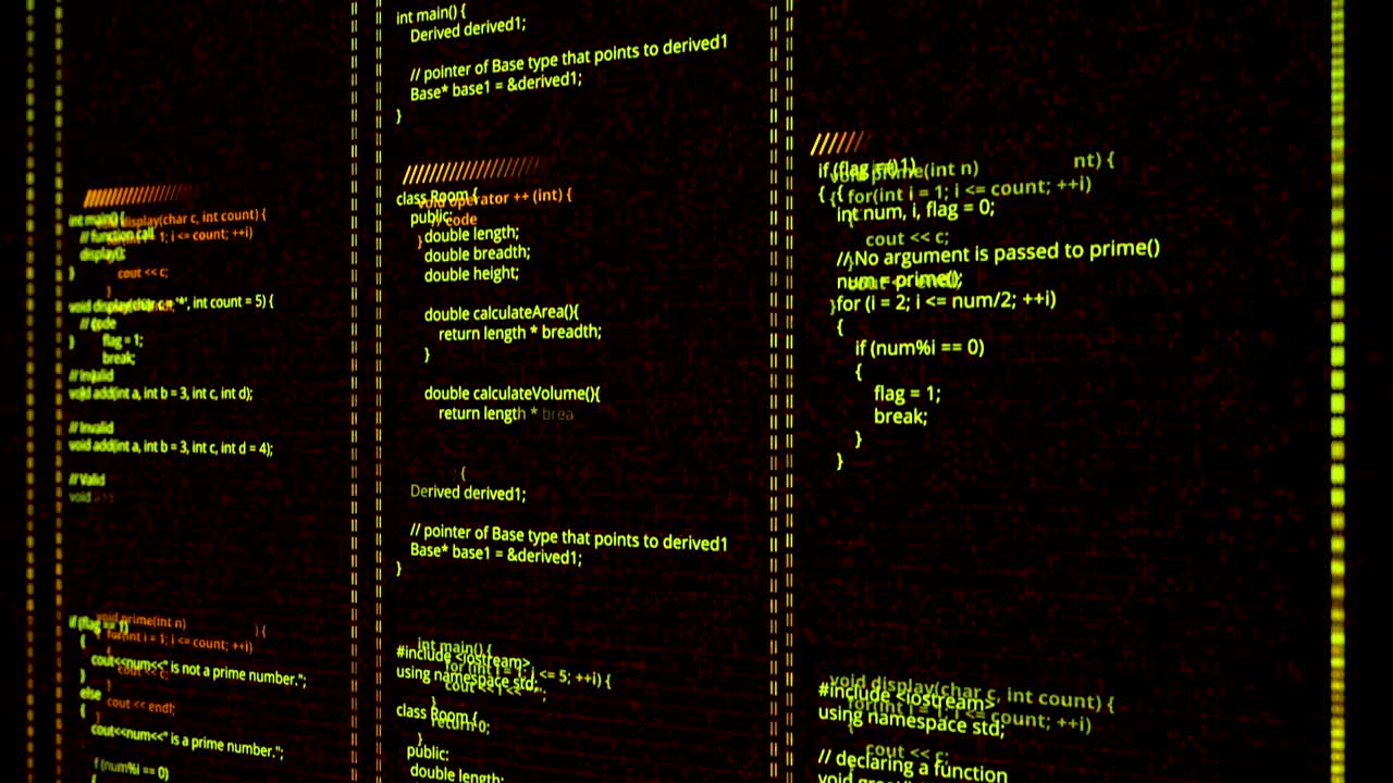 Computer Code Displayed on a Screen
