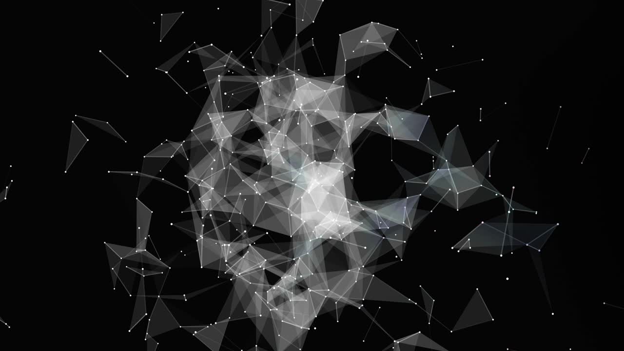 Abstract digital background with connected polygons loop