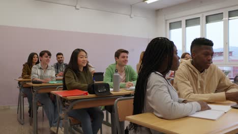 Students in a classroom learning