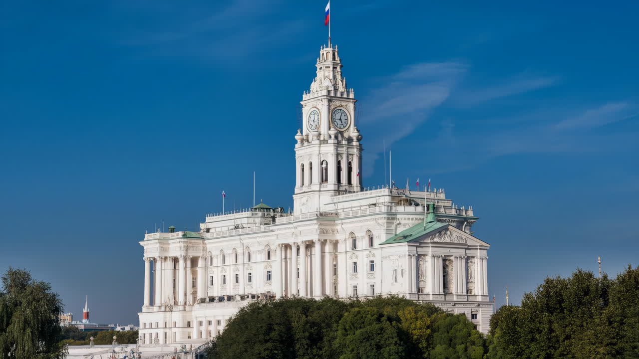 Main Building of Moscow State University in Moscow, Russia