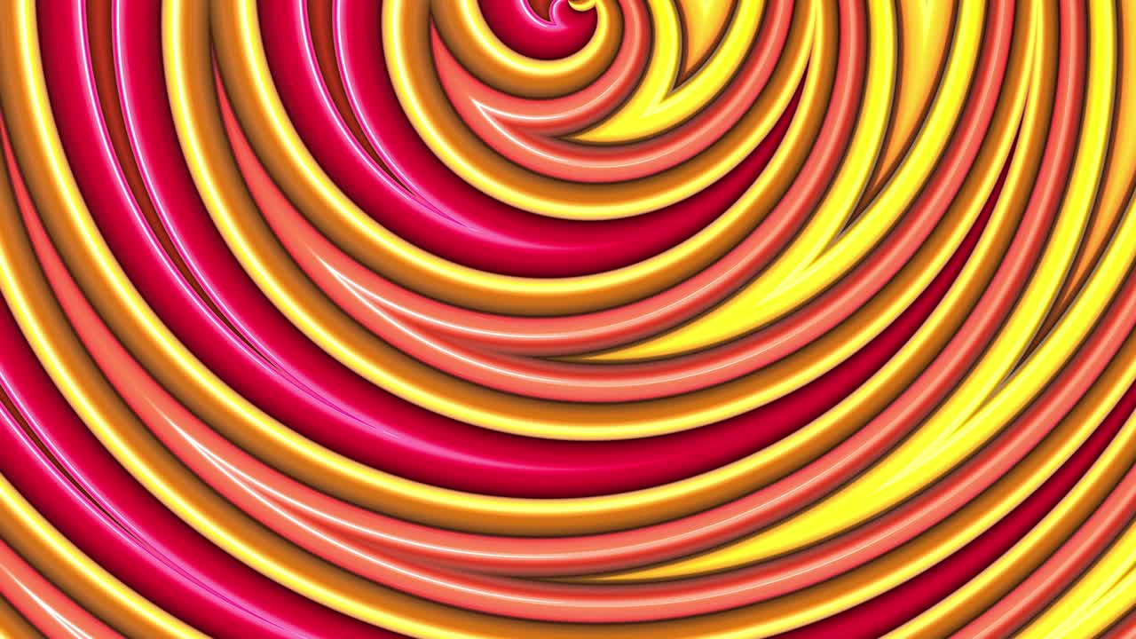 무지개의 다채로운 줄무는 순환적으로 움직인다.