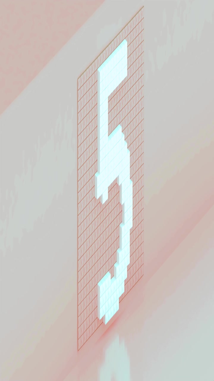 Timer digitale per il conto alla rovescia con numeri pixelati su sfondo a griglia
