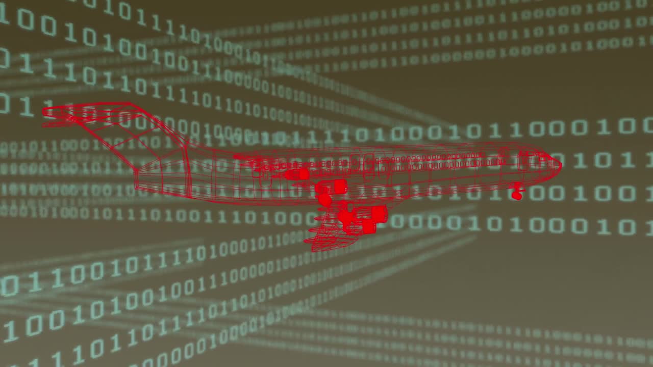 Animation of digital plane over data processing