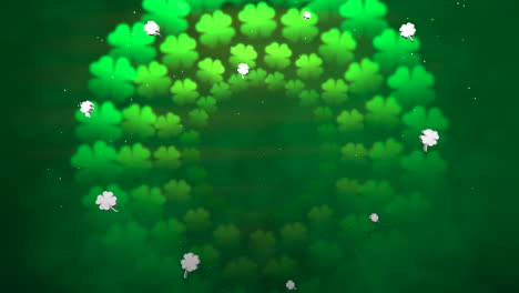 Closeup-shamrocks-clouds-in-sky