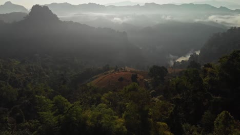 misty mountain valley landscape