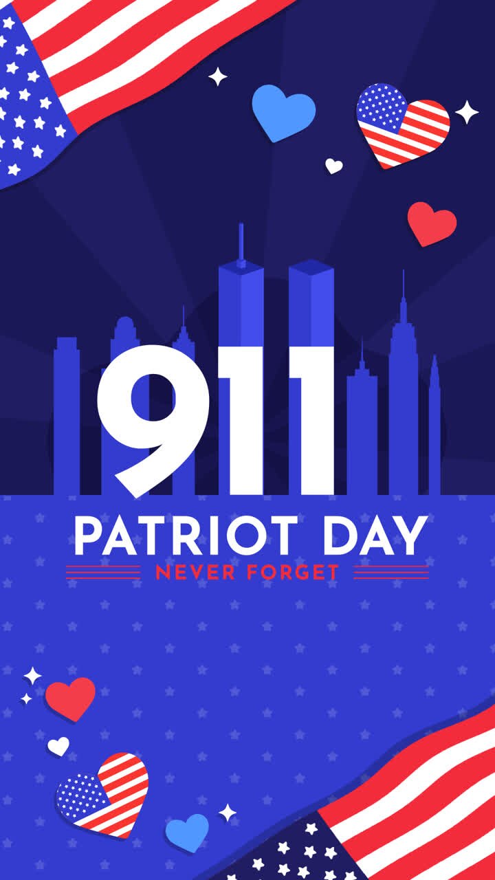 An animation of 9.11 patriot day illustration