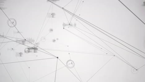 animación de la red de conexiones y procesamiento de datos entre diversos médicos