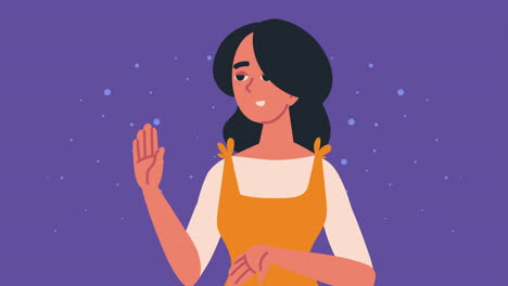 animación de personajes de avatar de mujer joven