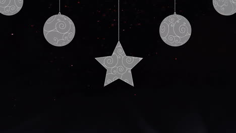 animación de la decoración navideña sobre fondo negro
