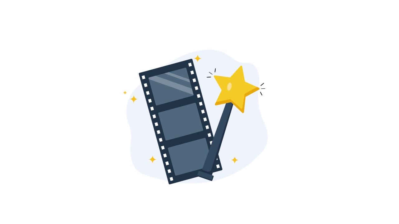 Animated Film Strip with Magic Wand Icon