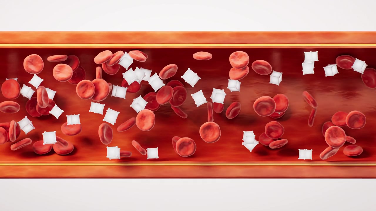 Vaso sanguigno con concetto biologico e medico, rendering 3D