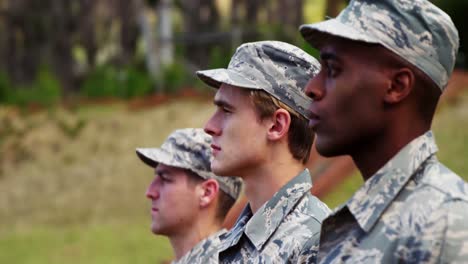 group of us air force soldiers standing in line 4k