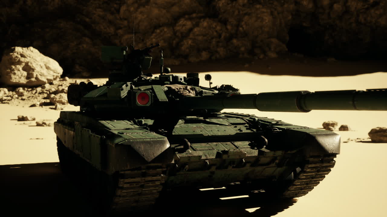Un carro armato militare nel deserto