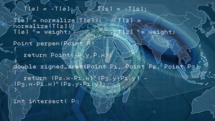 Animation of world map over data processing