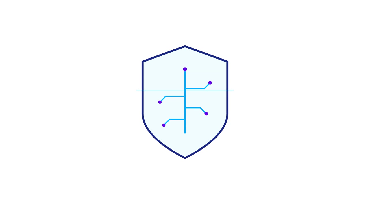 Animated Digital Shield Icon Representing Cybersecurity and Data Protection