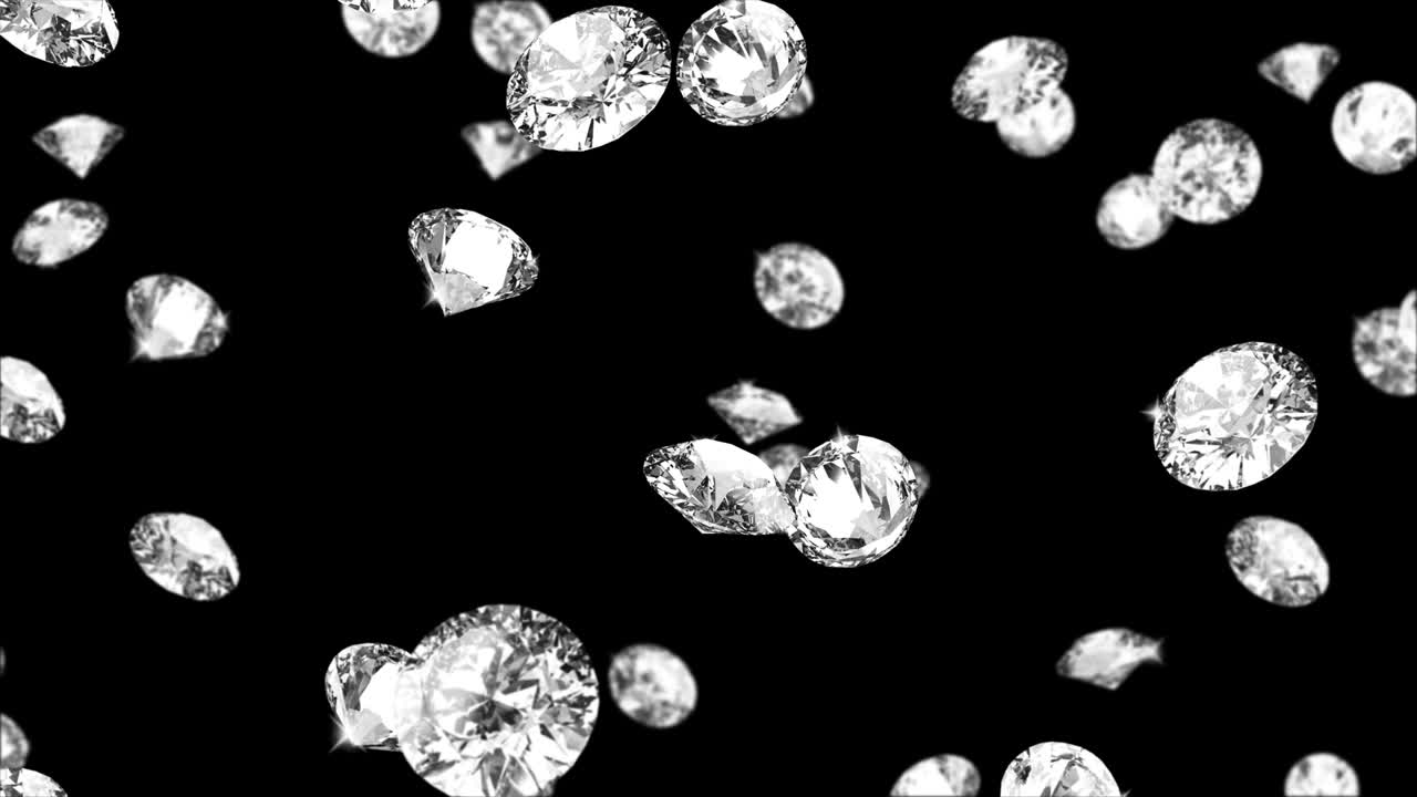 다이아몬드가 떨어지는 아름다운 루프 배경 4k 녹색 화면