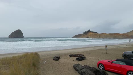 peaceful ocean views empty beach in oregon state