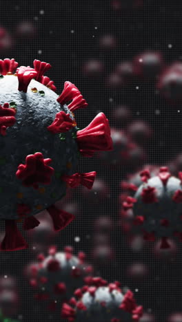 animation of virus cells over dna and black background