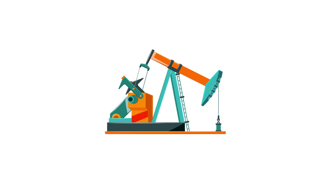 Animated Oil Pumpjack Being Built and Pumping