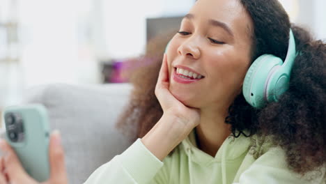 Home,-video-call-and-woman-with-a-smartphone